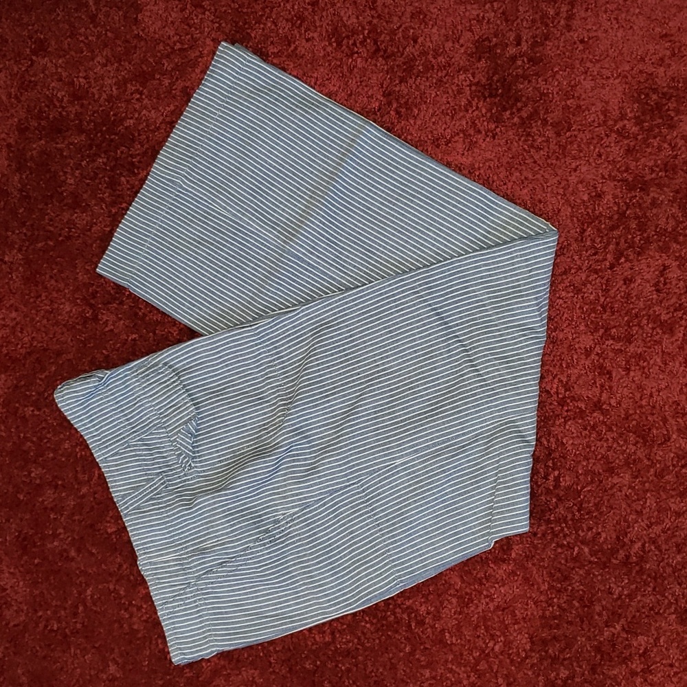 Gap Hip Slung Fit Pants Flared Legs Blue  w/White Pinstripe Size 8